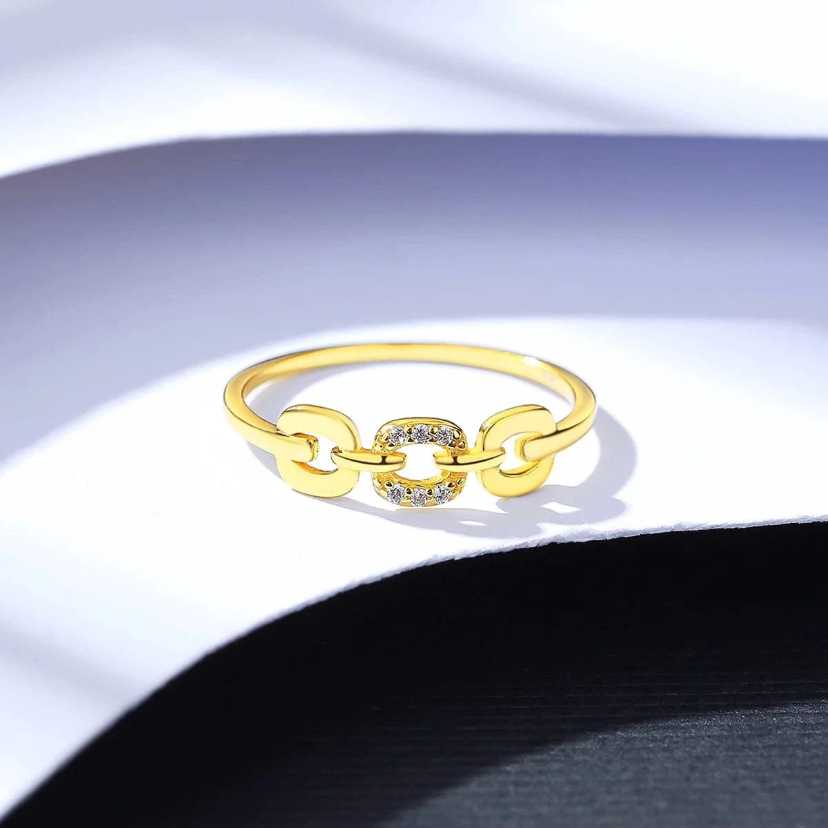 CZCITY Metal Trendy Jewelry Lady Cz Sterling 925 Plated Micro Zircon High Quality Silver Design For Girl Gold Ring