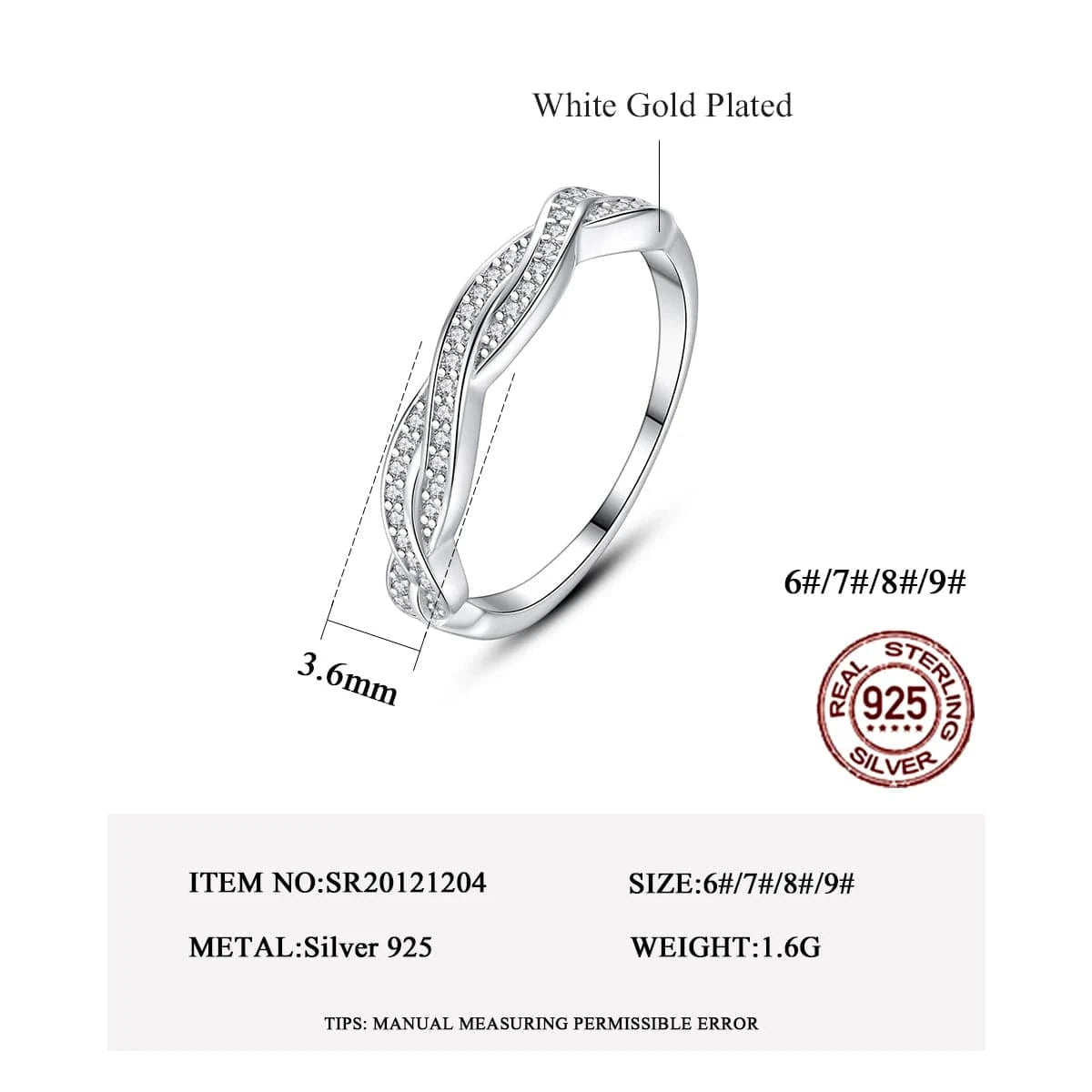 CZCITY Zircon Luxury Fashion 925 Silver Finger Korean S925 Sterling Jewelry Woman Wedding Band Ring