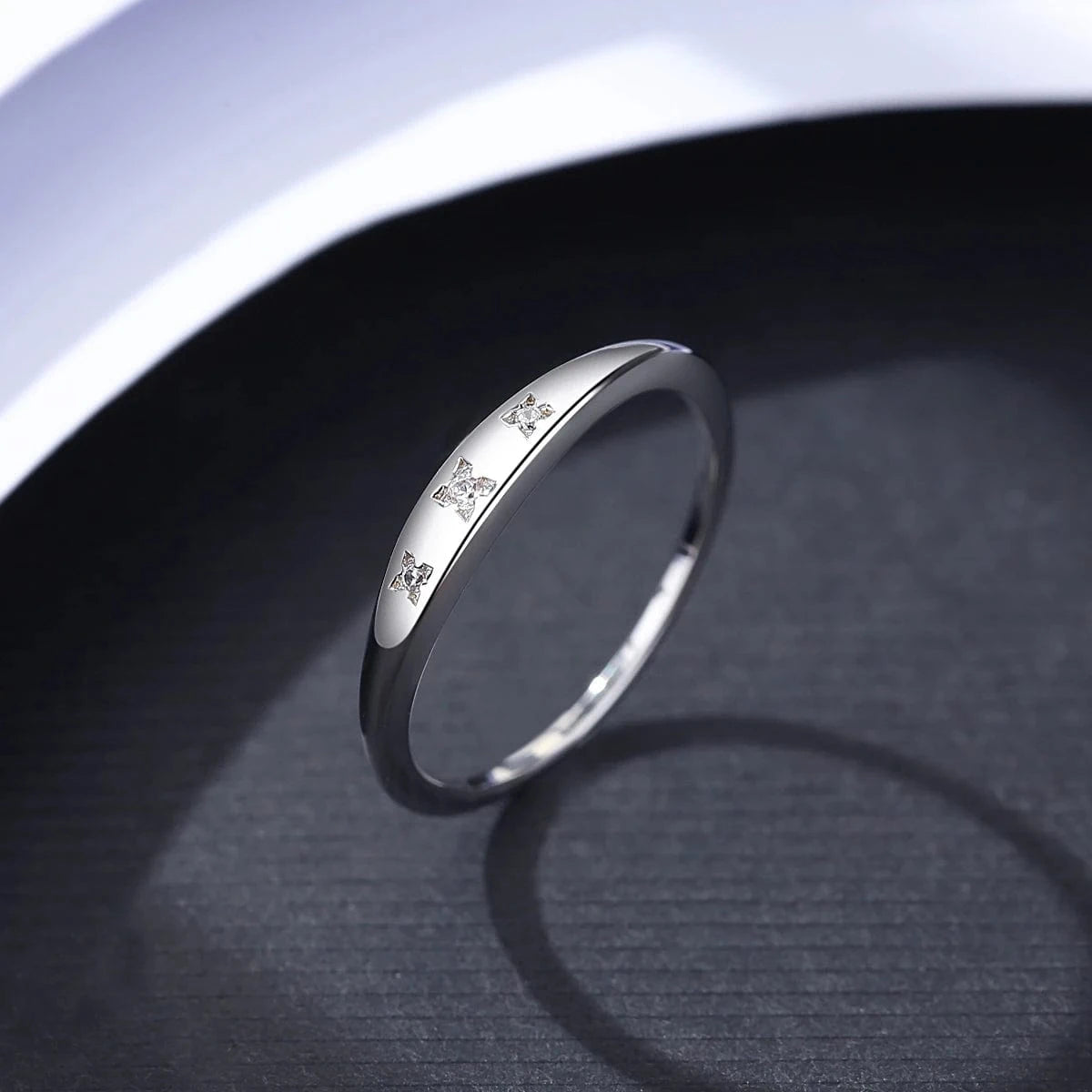 CZCITY Zirconium Pure Hand Fashion Jewelry Diamond Zircon Silver Design For Girl Chunky Ring