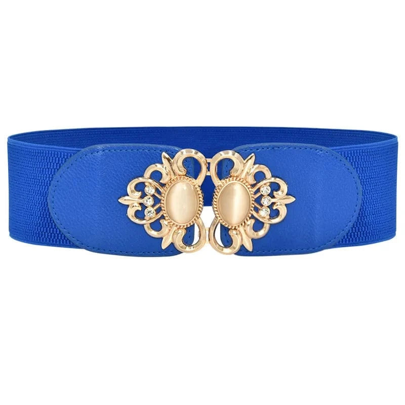 D0702YD10 2023 Latest Models Fitness Gold Plated Buckle Jewel Elastic Belts For Ladies Sehe Fashion
