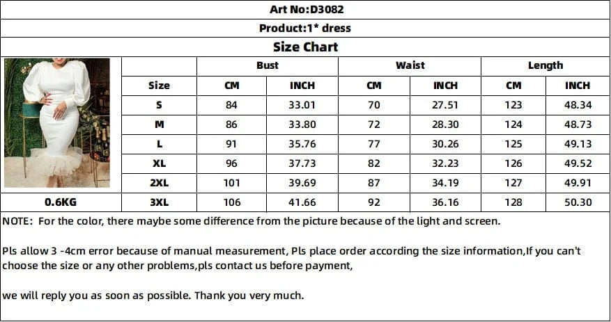 D3082 New Puff Sleeve Mesh Patchwork Fishtail Banquet Dinner Dress Nail Bead Dress Evening Dresses Wholesale Customization