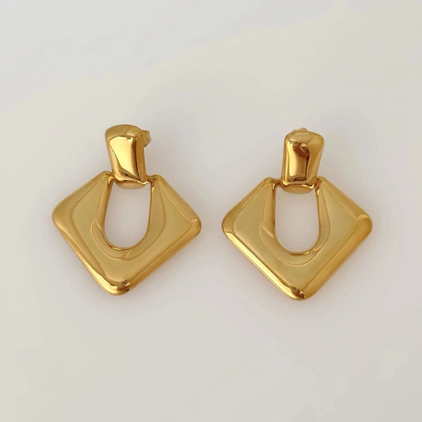Dainty geometric earring / Normal / Gold Chic bold hypoallergenic earring pvd gold plated titanium steel waterproof statement geometric stud earrings for women