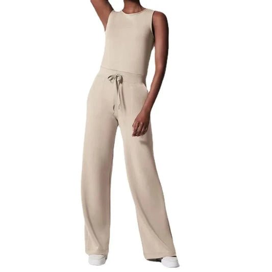 DAMOCHIC Causal Plus Size Jumpsuits Elegant Sleeveless Solid Color Drawstring Waist Modest Summer Playsuit Jumpsuit Mujer 2023