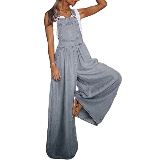 DAMOCHIC Custom Casual Jean Jumpsuits Women Plus Size Boyfriend Blue Jean Playsuit Summer Loose Wide Leg Denim Jumpsuit 2023
