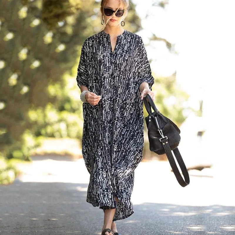 DAMOCHIC Custom Print Beach Kaftan Swimsuit Cover Up Loose Shirt Swim Dress Vacation Women Beach Wear Cover Up Summer Dress 2023