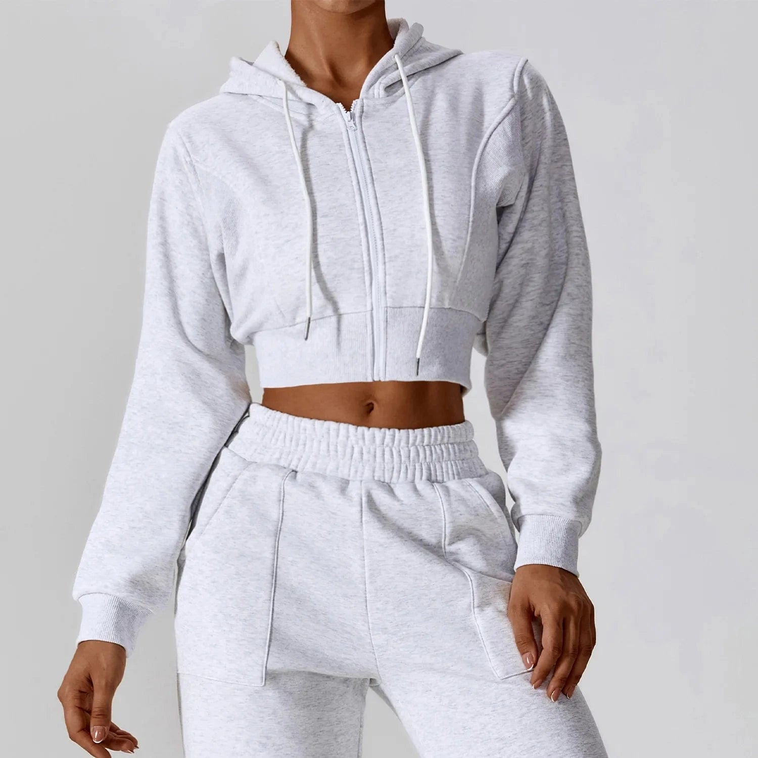 DAMOCHIC factory 2024 long-sleeved fitness clothing exercise velvet warm hooded women athletic apparel sports sportswear women