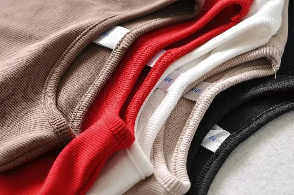 DAMOCHIC High quality Solid Color T Shirts Summer Short Sleeve Basic Blouses Round Neck Short Sleeves Crop Tops T Shirts 2023