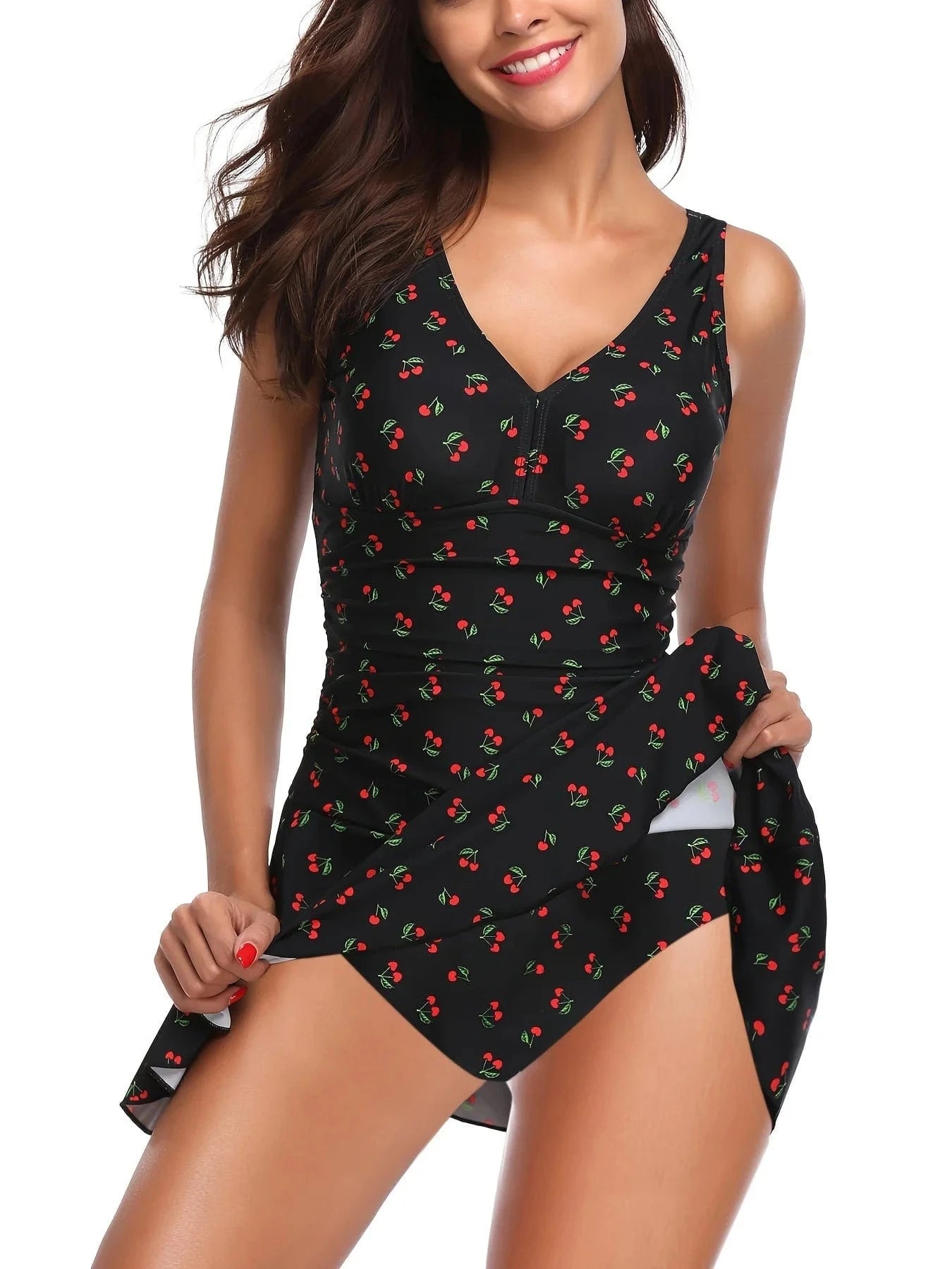 DAMOCHIC New 2024 Plus Size One Piece Swimsuit Tummy Control Print Large 1 Piece Bathing Suit Swimwear Beachwear for Big Women