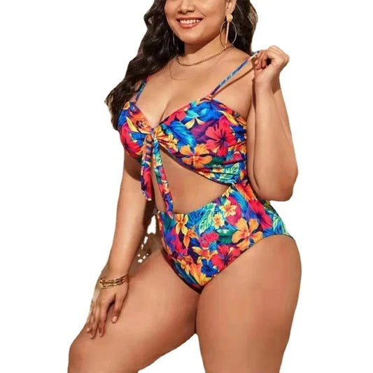 DAMOCHIC New Wholesale Summer Sculpting Swimsuit One Piece High Cut Low Back Beachwear Floral Print Plus Size Swimwear 2023