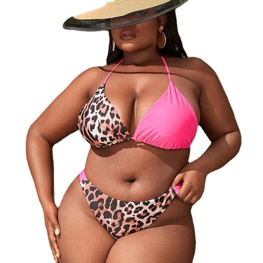 DAMOCHIC New Woman Swimwear Beachwear 2023 Two Piece Thong Bathing Suit Custom Logo Leopard Print Triangle Plus Size Bikini Sets