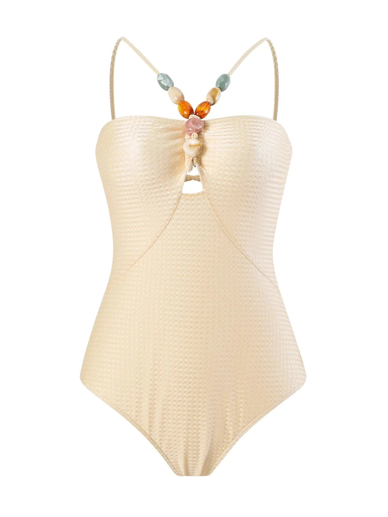DAMOCHIC One Piece Swimsuit for Women Multicolor Lace Up Gem French Two Piece Long Dress Swim Skirt Suit Swimwear Beachwear 2024
