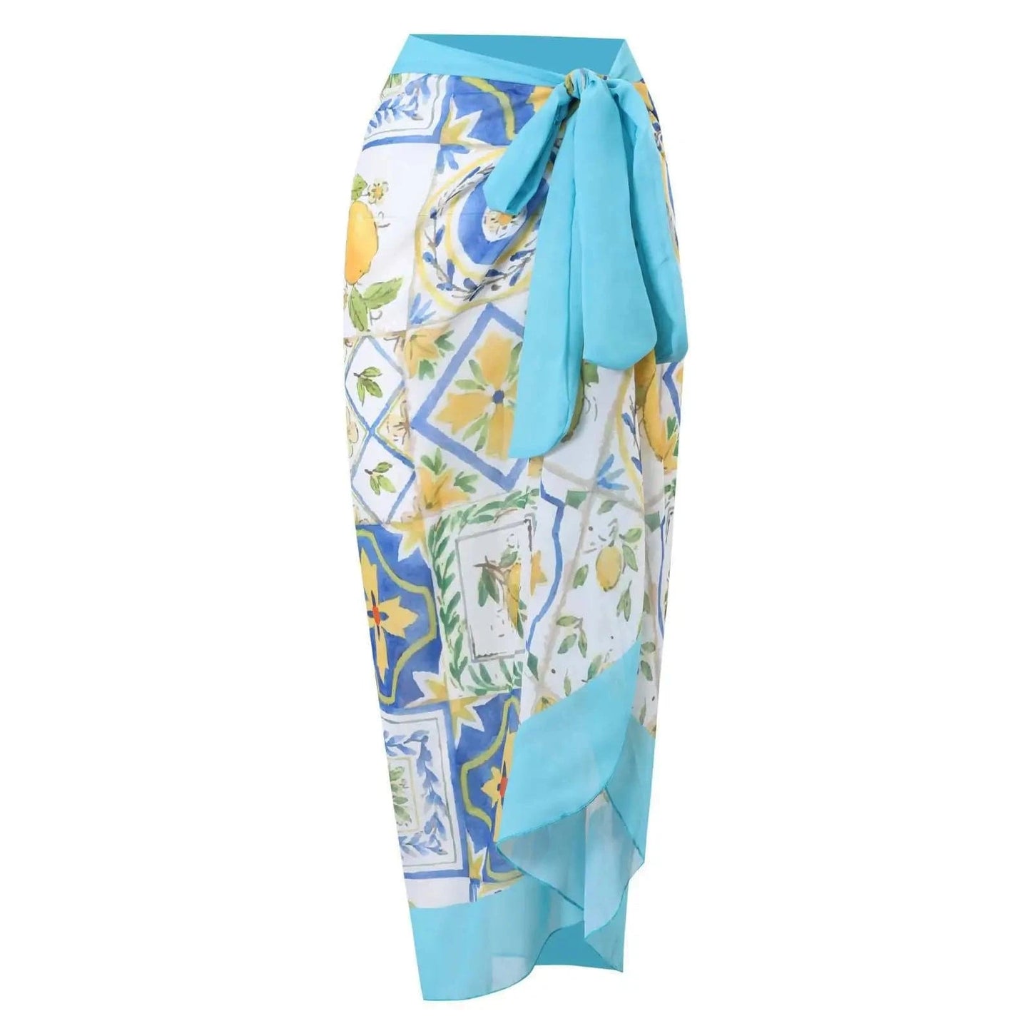 DAMOCHIC One Piece Swimsuit with Skirt for Women Summer Ruffle Shoulder Strap Print Swimwear 1 Piece with Wrap Cover Up 2023