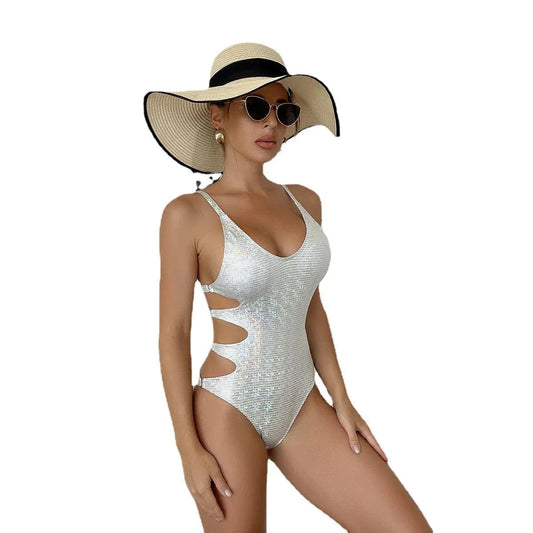 DAMOCHIC One-piece Swimwear for women Summer Bronzing hollow cover belly thin Bikini Adjustable shoulder strap Beachwear 2023
