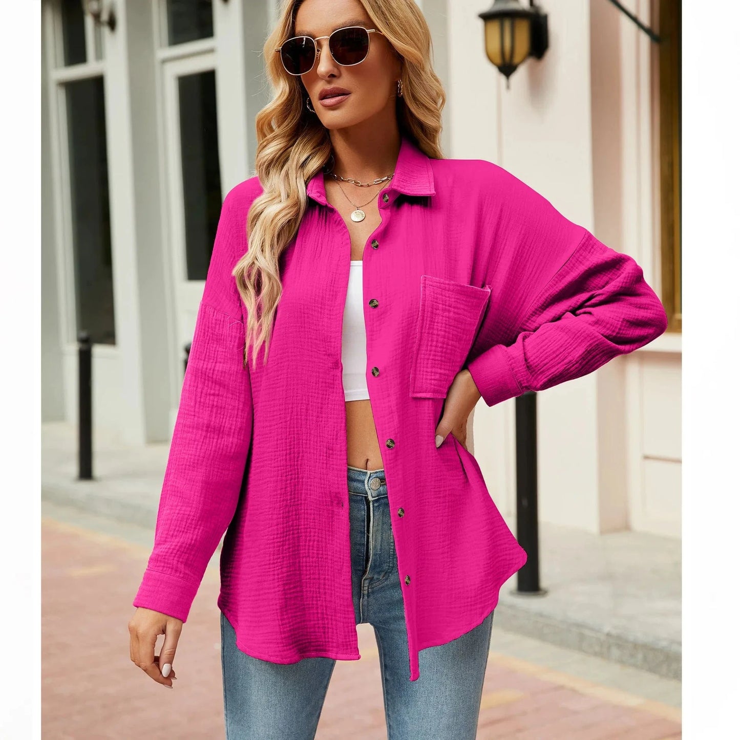 DAMOCHIC Spring Summer Blouse for Women Lady Casual 2023 Long Sleeve Blouses et chemises pour femmes Shirts Tops Fashion Blouses