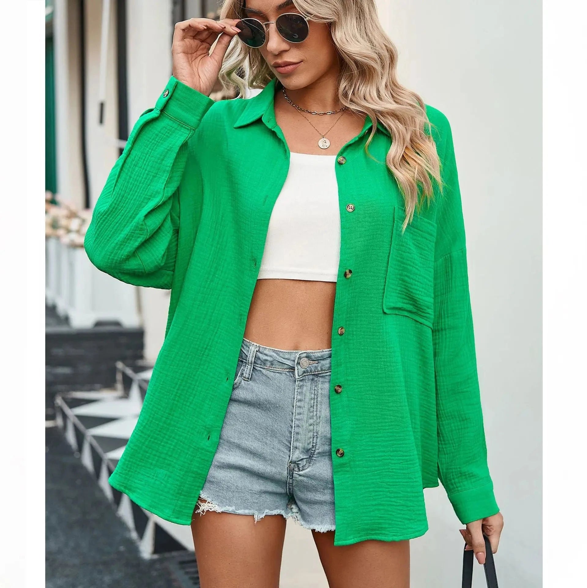 DAMOCHIC Spring Summer Blouse for Women Lady Casual 2023 Long Sleeve Blouses et chemises pour femmes Shirts Tops Fashion Blouses