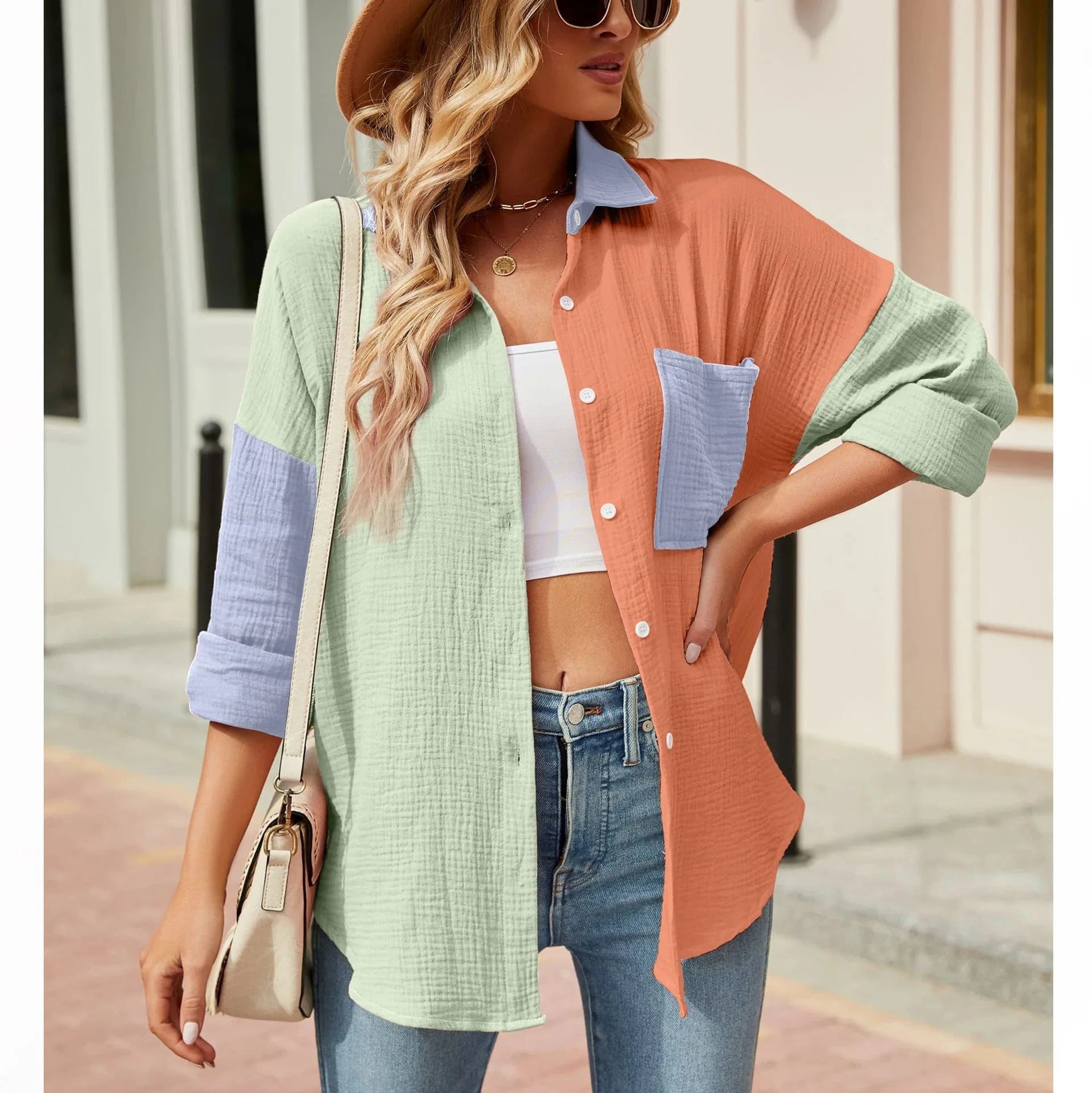 DAMOCHIC Spring Summer Blouse for Women Lady Casual 2023 Long Sleeve Blouses et chemises pour femmes Shirts Tops Fashion Blouses