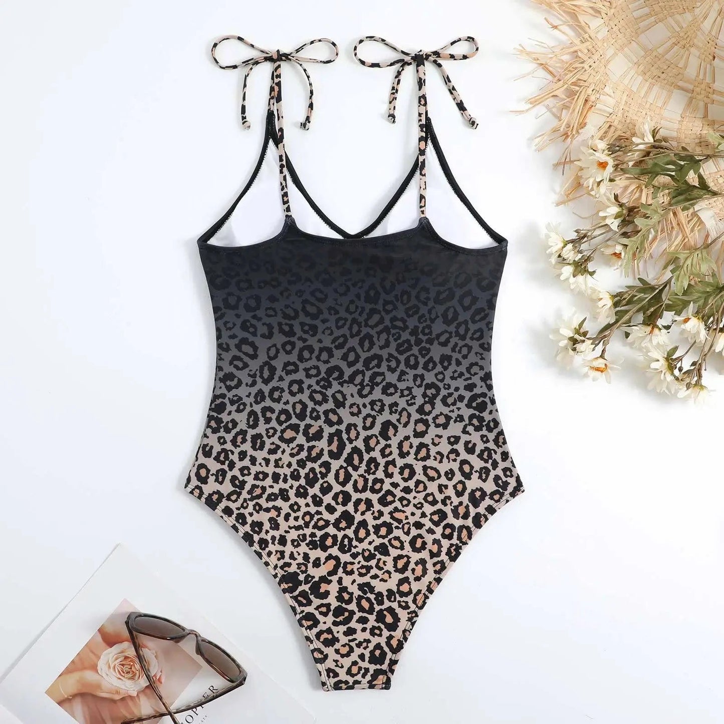DAMOCHIC Wholesale One Piece Swimwear Leopard Print Swimsuit with Beach Cover Up Wrap Skirt High Leg 1 Piece Bathing Suit 2023