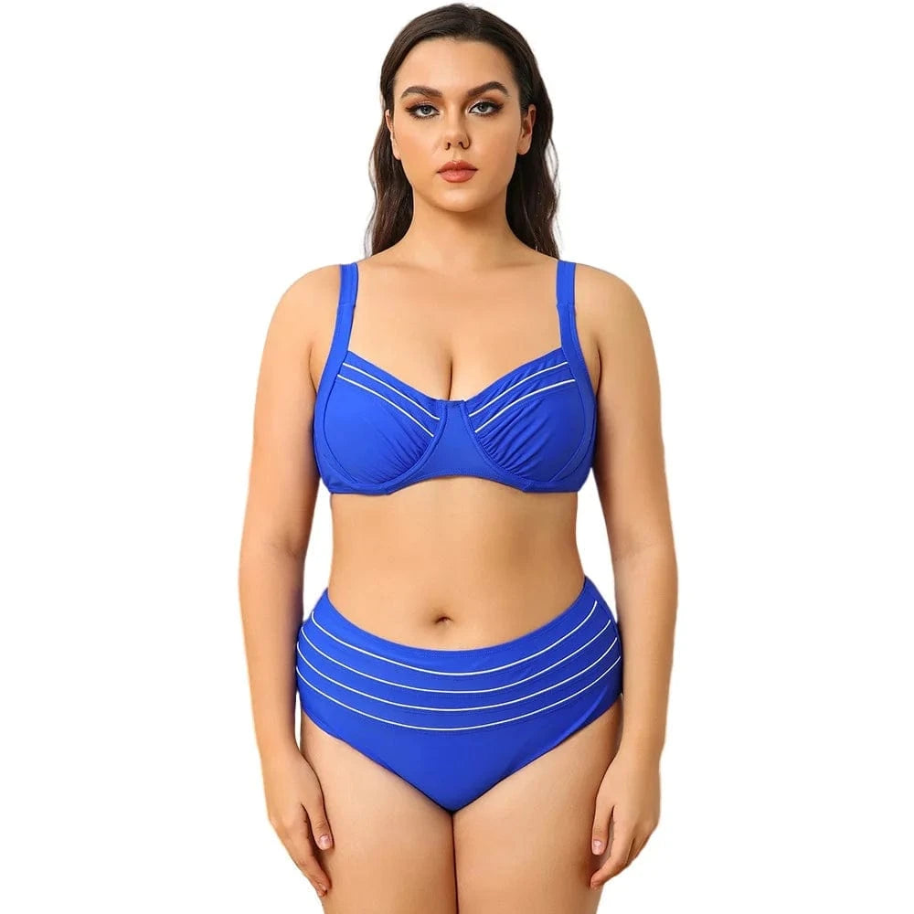 DAMOCHIC Wholesale Price Plus Size Swimwear Designer Custom Bathing Suits for Women Luxury Big Large Fat High Waist Bikini 2023