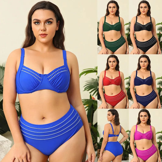 DAMOCHIC Wholesale Price Plus Size Swimwear Designer Custom Bathing Suits for Women Luxury Big Large Fat High Waist Bikini 2023