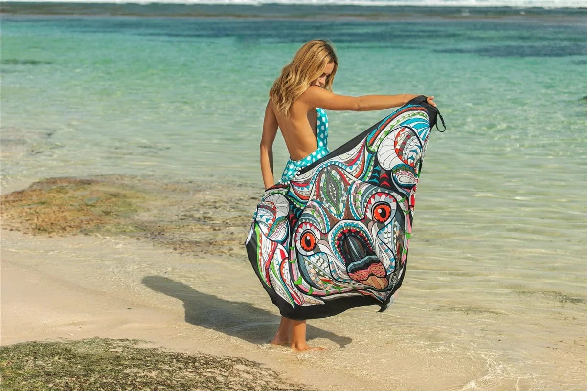 DAMOCHIC Wholesale Swimsuit Cover Up for Women Summer Printing Beach Dress Wrap Skirt Bathing Suit Bikini Beach Cover Up 2023