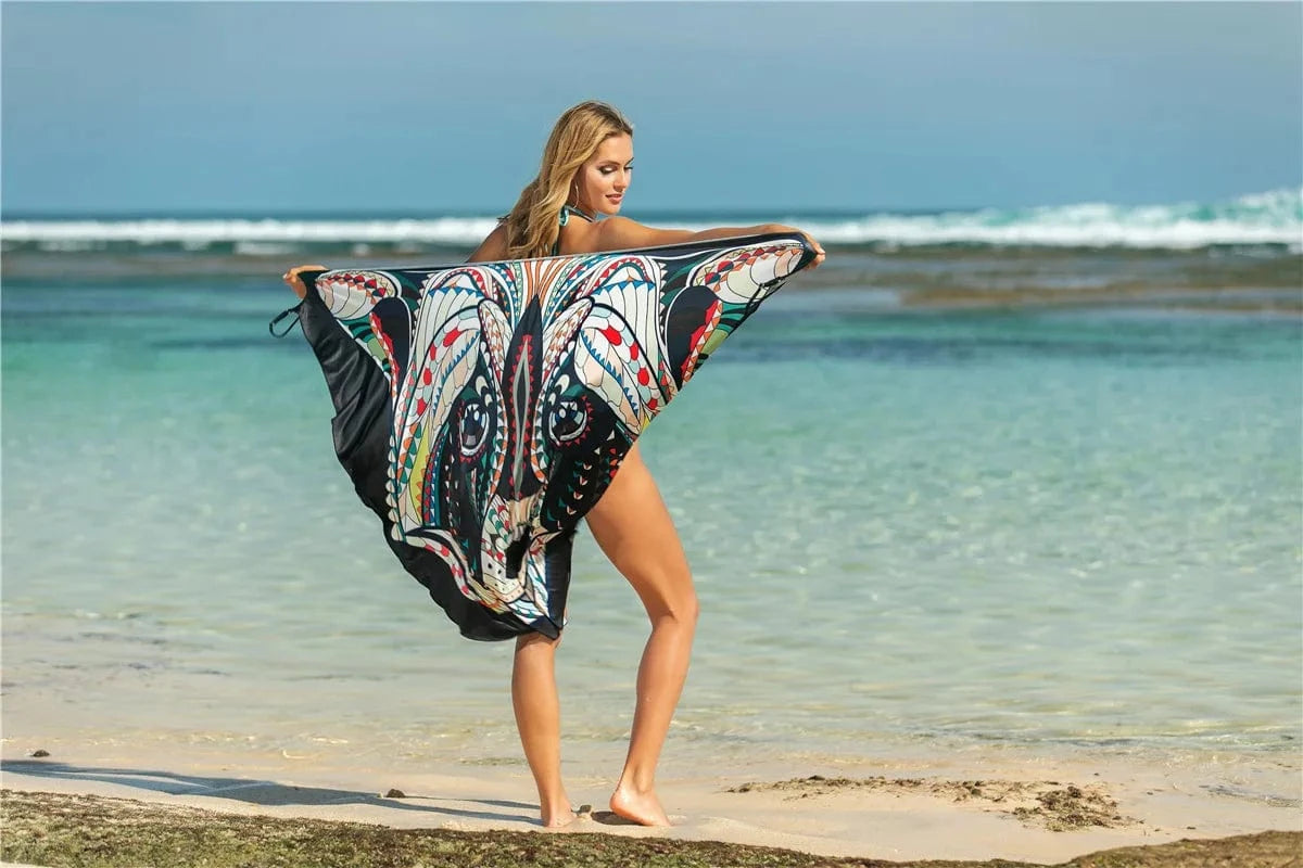 DAMOCHIC Wholesale Swimsuit Cover Up for Women Summer Printing Beach Dress Wrap Skirt Bathing Suit Bikini Beach Cover Up 2023