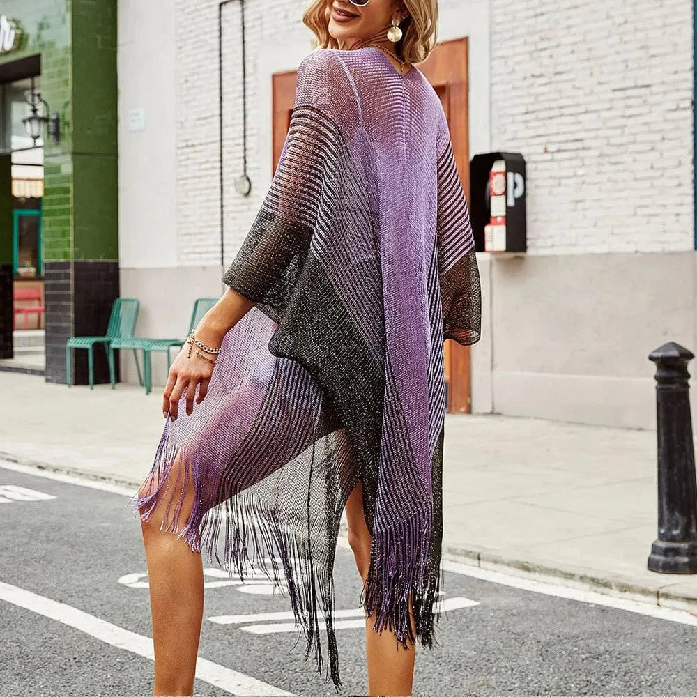 DAMOCHIC Wholesale Swimsuits cover up Summer Knitted tassels Bikini cover up vacation kaftan Beach cover up for women 2023