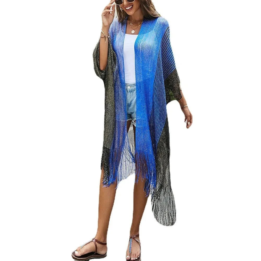DAMOCHIC Wholesale Swimsuits cover up Summer Knitted tassels Bikini cover up vacation kaftan Beach cover up for women 2023