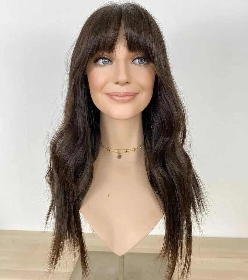 Dark Color European Human Hair Lace Front Wig Natural Wave Highlight Color Glueless Wigs Human Hair