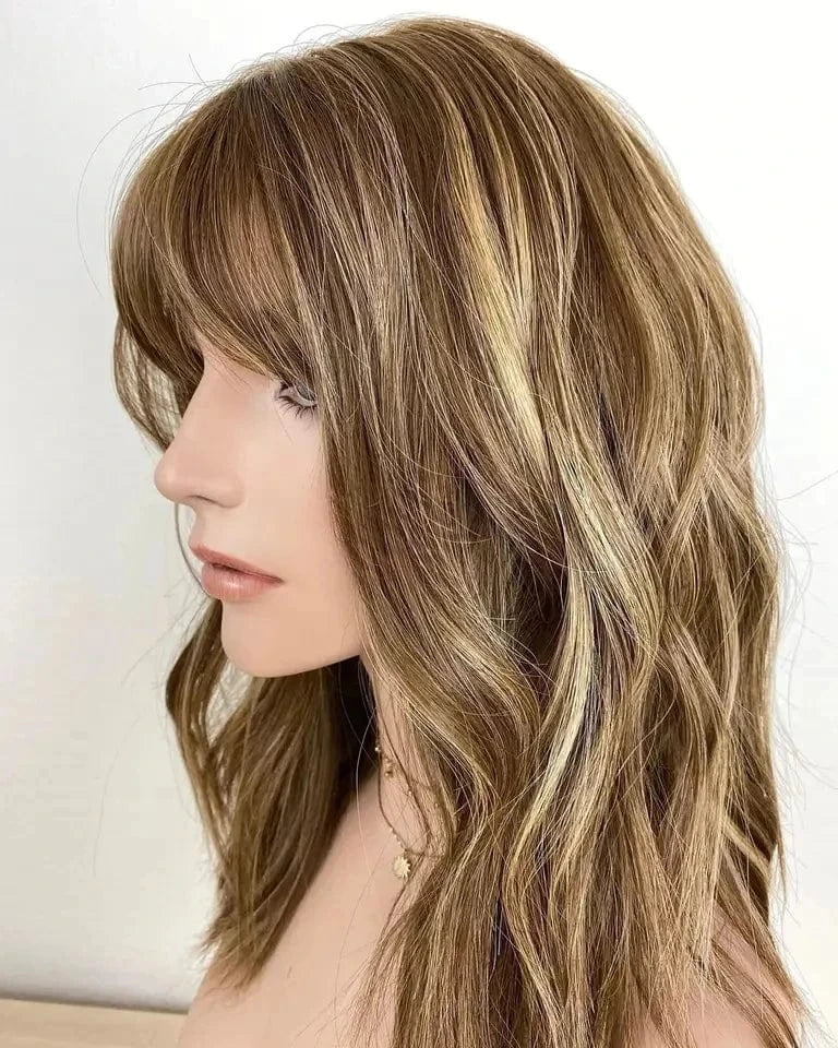 Dark Color European Human Hair Lace Front Wig Natural Wave Highlight Color Glueless Wigs Human Hair