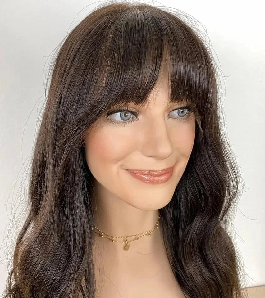 Dark Color European Human Hair Lace Front Wig Natural Wave Highlight Color Glueless Wigs Human Hair