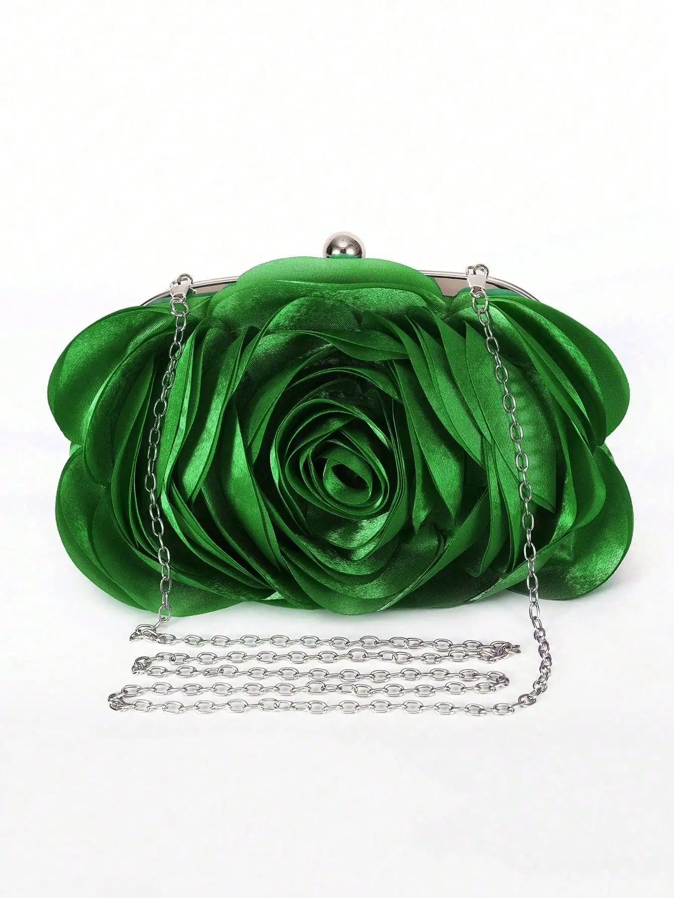 Dark Green Hot Sale Evening Bag Flower Bride Small Purse Full Dress Party Handbag Wedding Wallet Women Floral Chain Lady Clutches EB034