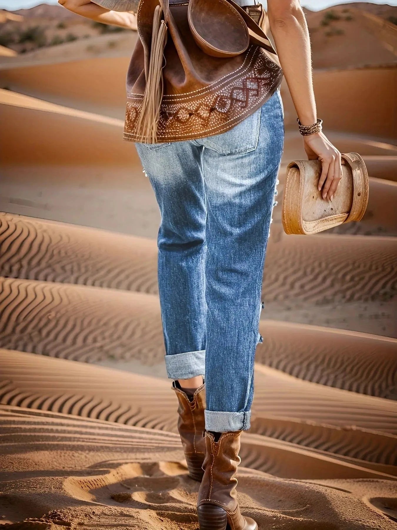 DE0125RV Fashion Hollow Out High Waist  Denim Bodycon Jeans Sehe Fashion