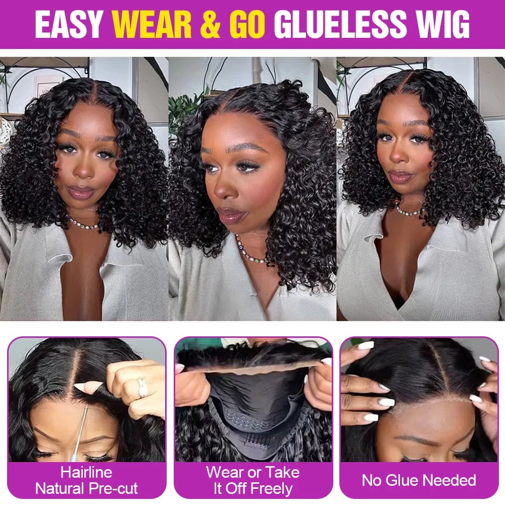 Deep Wave Bob Wig (10–16 Inch Options) - SN Wigs & More