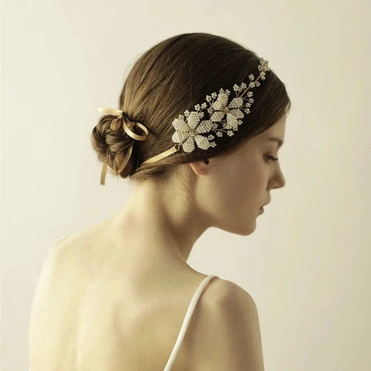 default New Fashion Crystal beads Flower Headpiece Wedding Hair Accessories Special Occasion Headbands Bridal Headband Tiara
