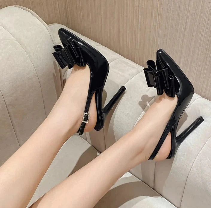 DEleventh Shoes designer luxury dress bridal high heel shoes office bridal pointed bowknot heels sandal