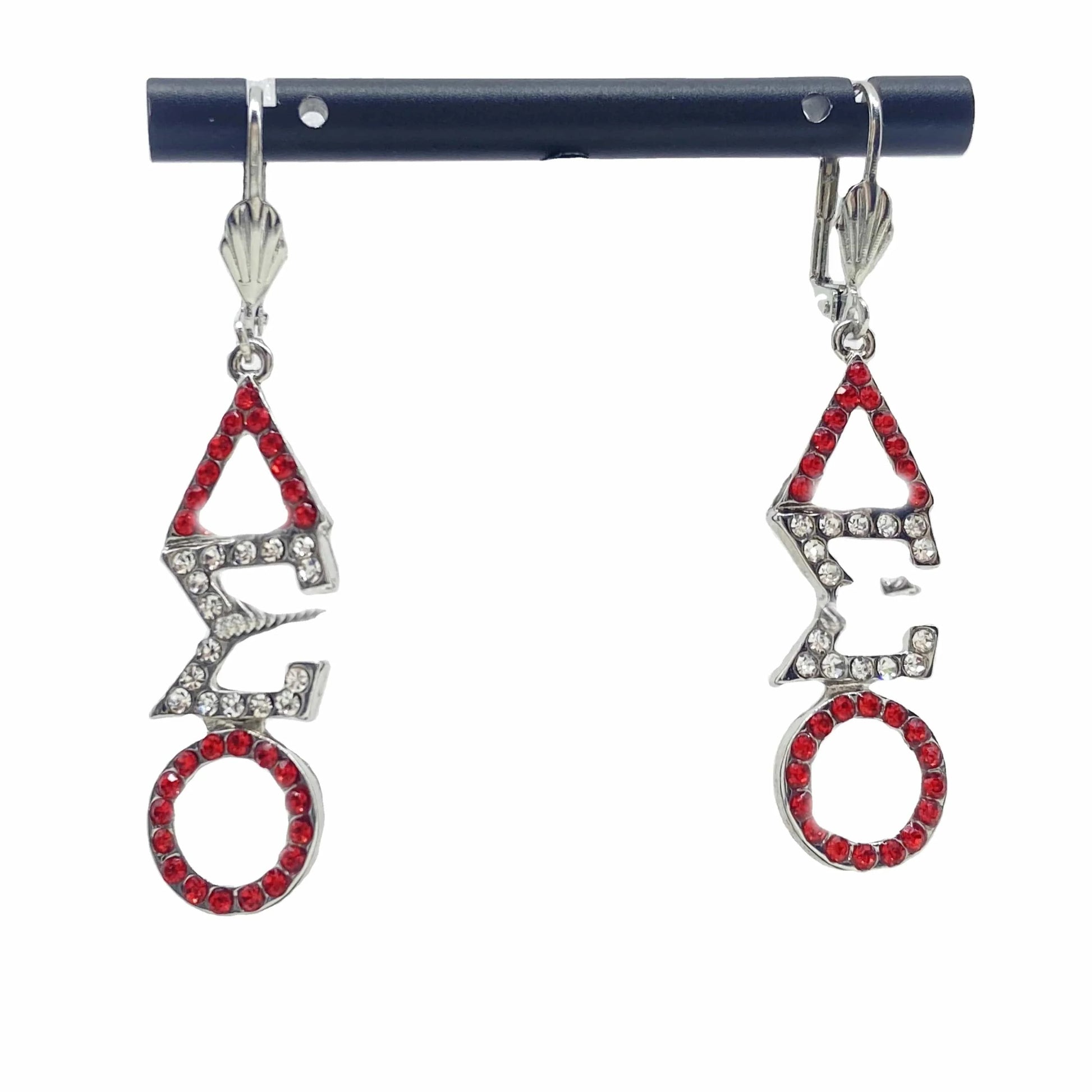 DELTA SIGMA THETA CUSHION SHAPE DST EARRINGS with Rhinestone