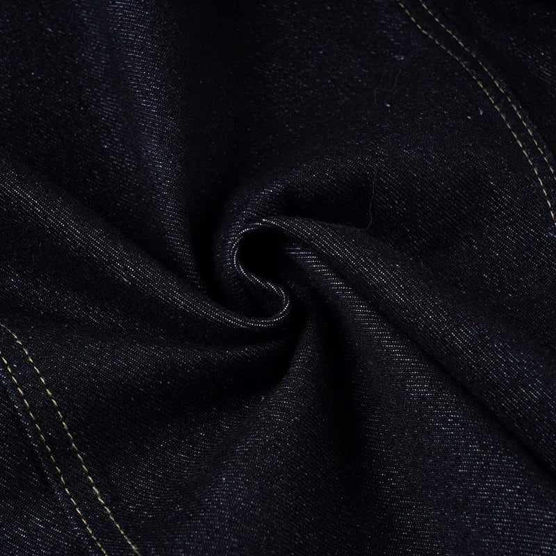 Denim Coat With Waist Cinching Casual Streetwear Style - SN Wigs & More