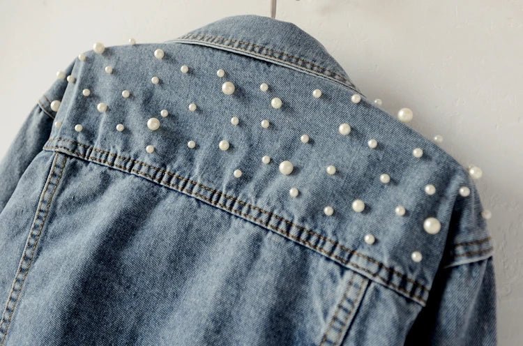 Denim Jacket With Ripped Detailing And Turn Down Collar – Vintage Streetwear Loose Fit Outerwear - SN Wigs & More