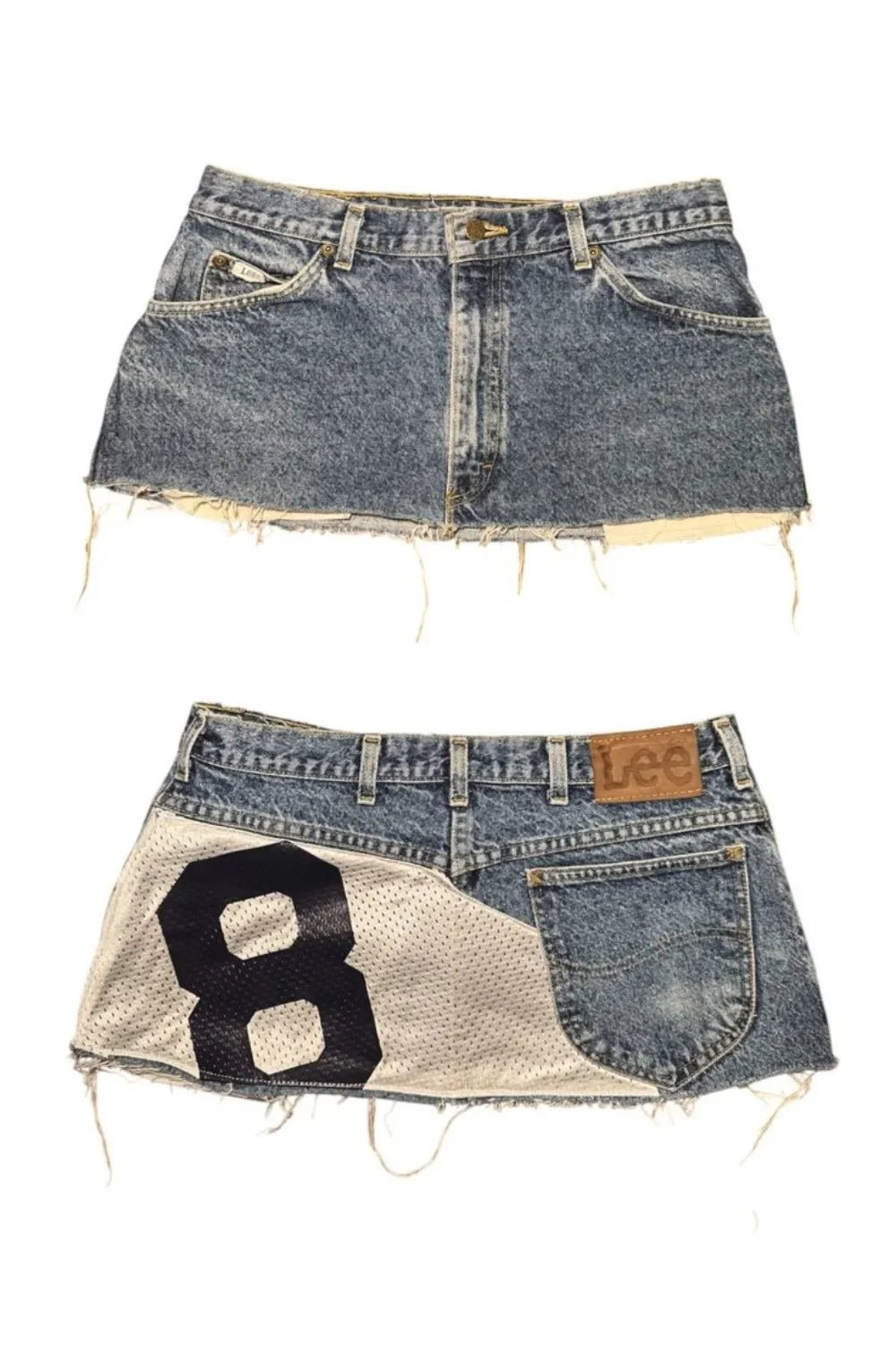 Denim Mini Skirt + Applique Print + Goth Street Harajuku Vintage Y2K Chic - SN Wigs & More