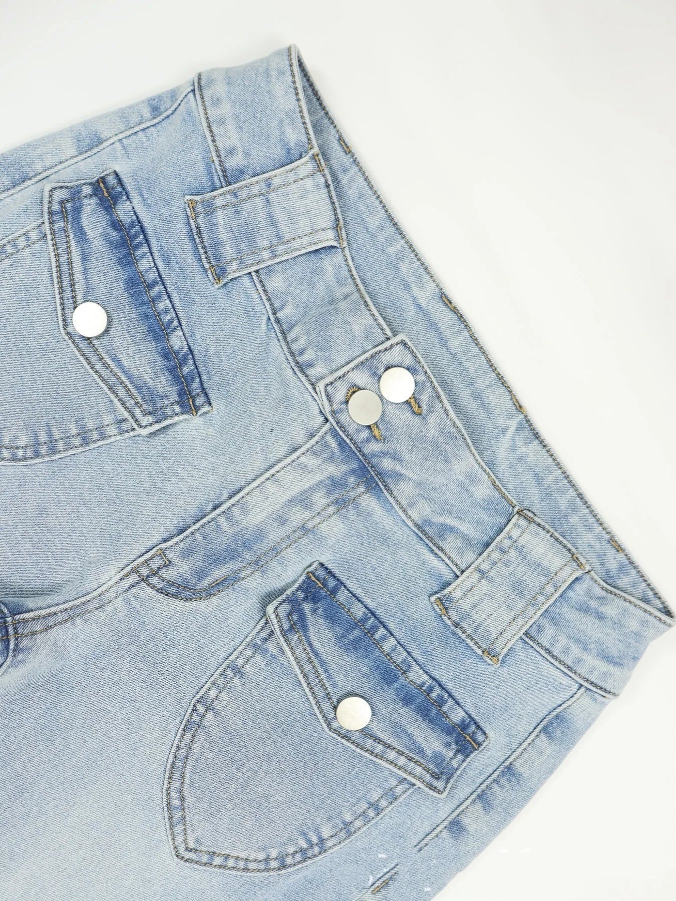 Denim Pants High Stretch Slim Fit Y2K Streetwear Spring - SN Wigs & More