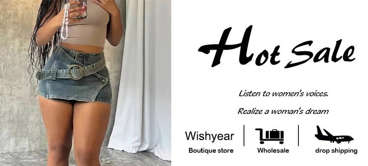Denim Shorts With Irregular Hem And Belt Mid Rise Slim Fit Pocket Detail Y2K Streetwear - SN Wigs & More