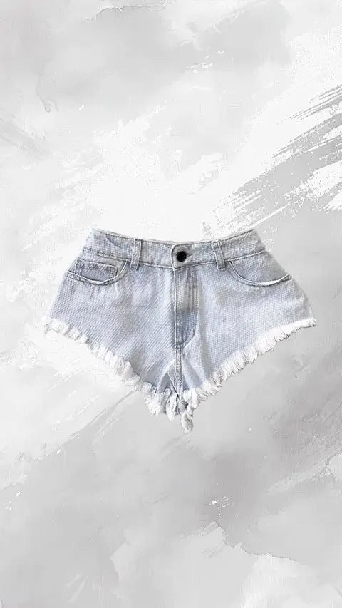 Denim Shorts With Lace Pocket Detail - Y2K Streetwear Everyday Casual Festival Style - SN Wigs & More