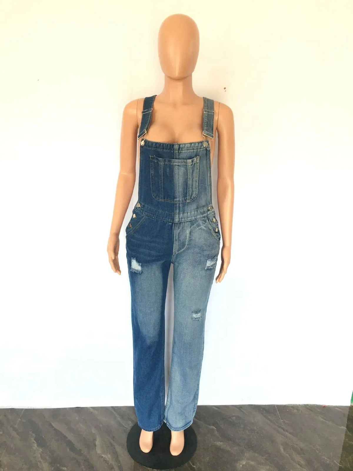 Denim Stretch Jumpsuit Sexy Women Spaghetti Strap Elegant Patchwork Jeans Holiday Overalls Rompers
