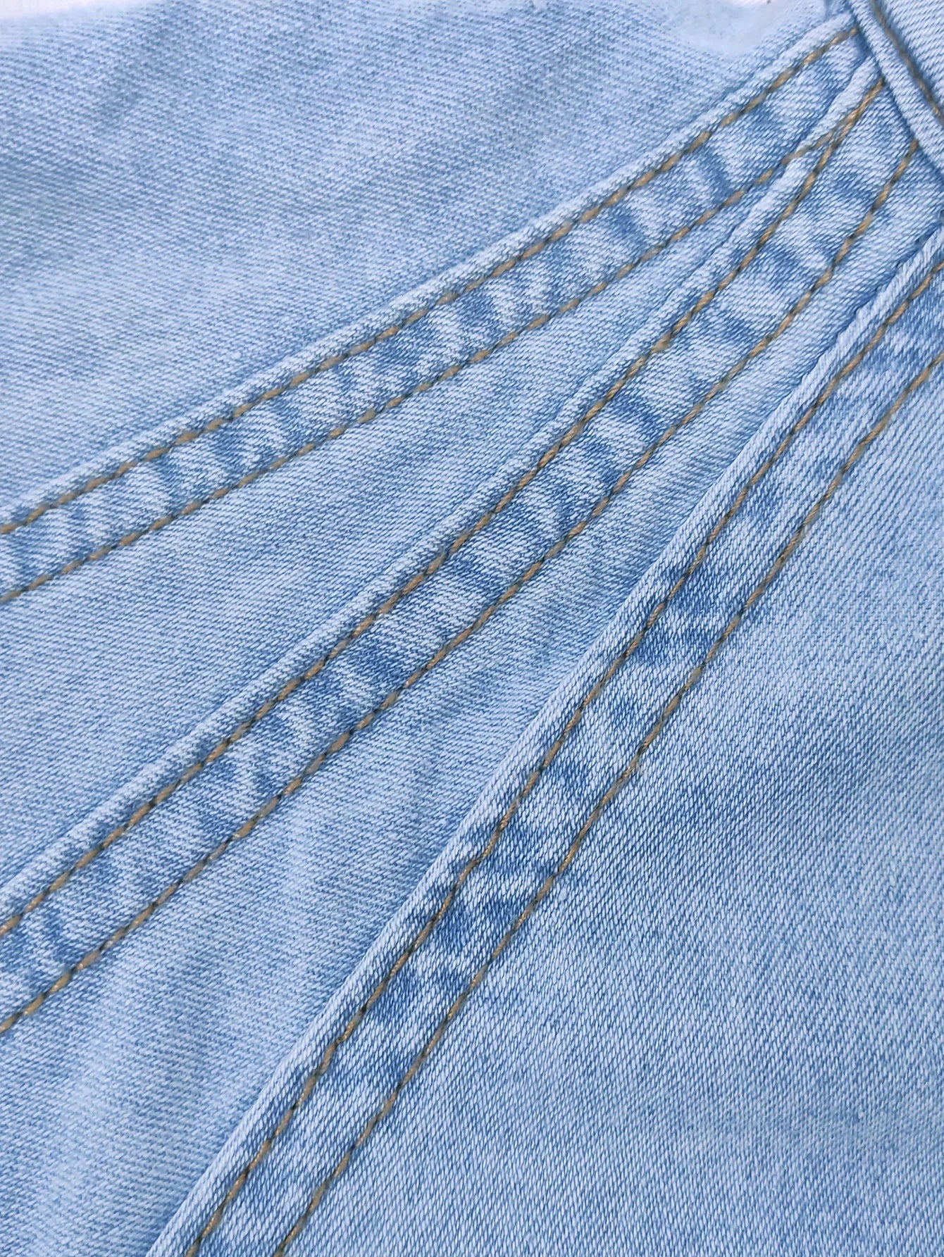 Denim Top With Turtleneck And Splice Puff Sleeves For Casual Streetwear In Autumn - SN Wigs & More