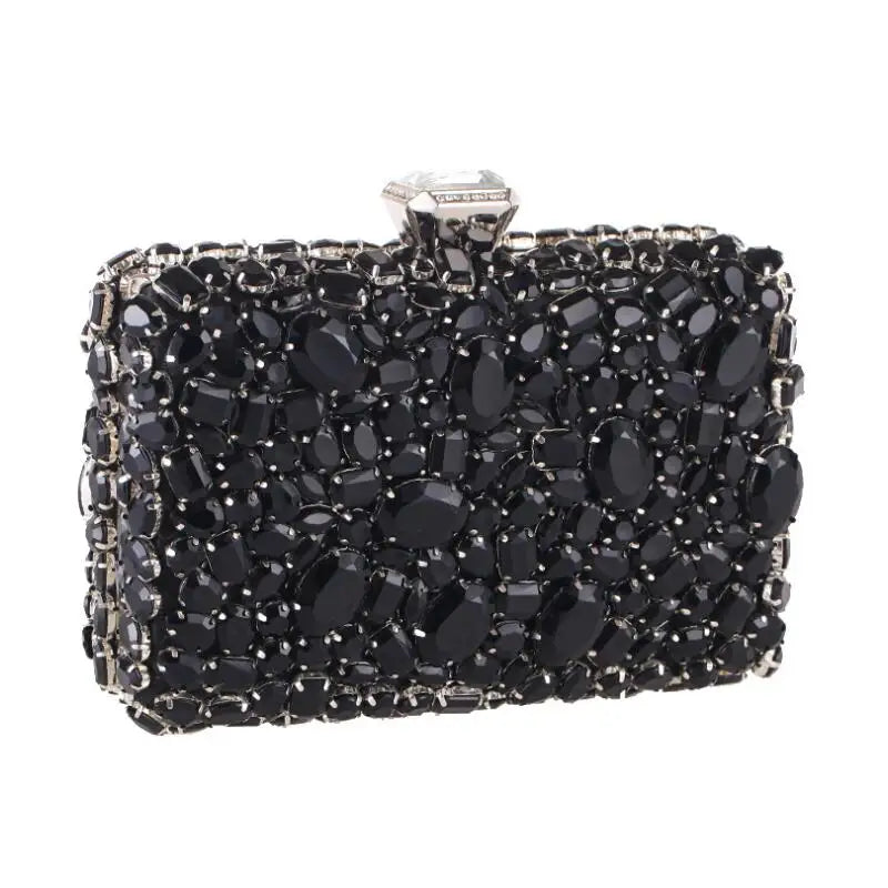 Design c black / CHINA Women Clutch Evening Bag Beaded Crystal Lady Wedding Purse Rhinestones Handbags Silver Black Evening Clutch Bags for Women
