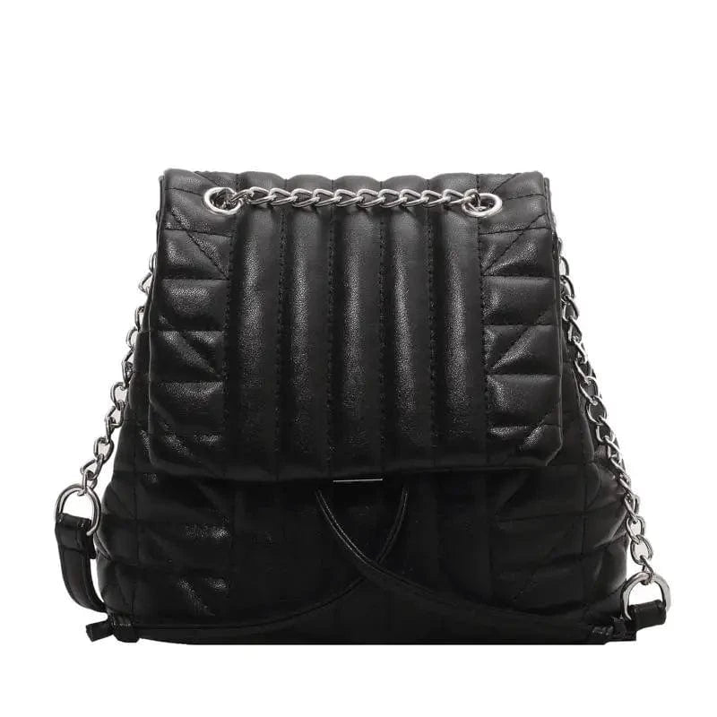 Designer famous brand / Black 2024 New Arrivals High Quality PU Leather Quilted Chain Female Ladies Famous Brand Luxury Handbags Back Packs Women's Tote Bags