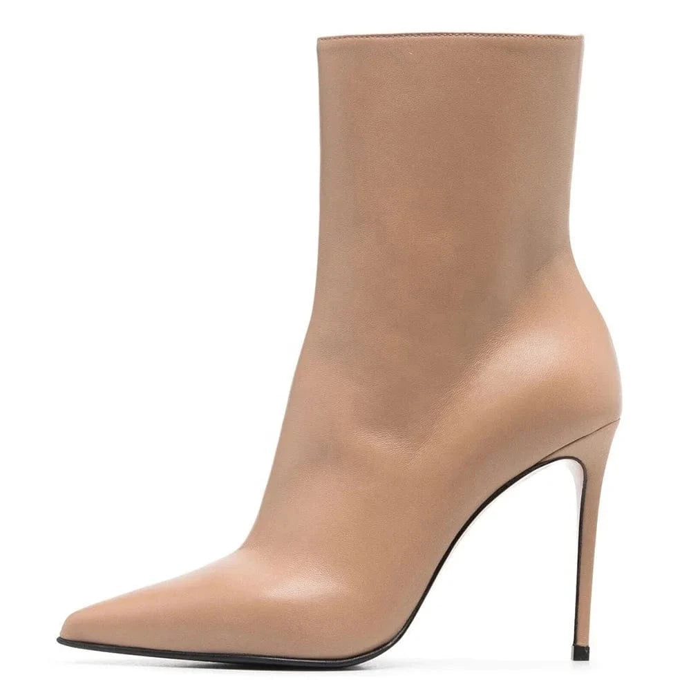 Designer Side Zipper Blue Sexy Ladies Stilettos Custom Logo Fashion Pu Leather Pointy Black High Heels Boots For Women Shoes