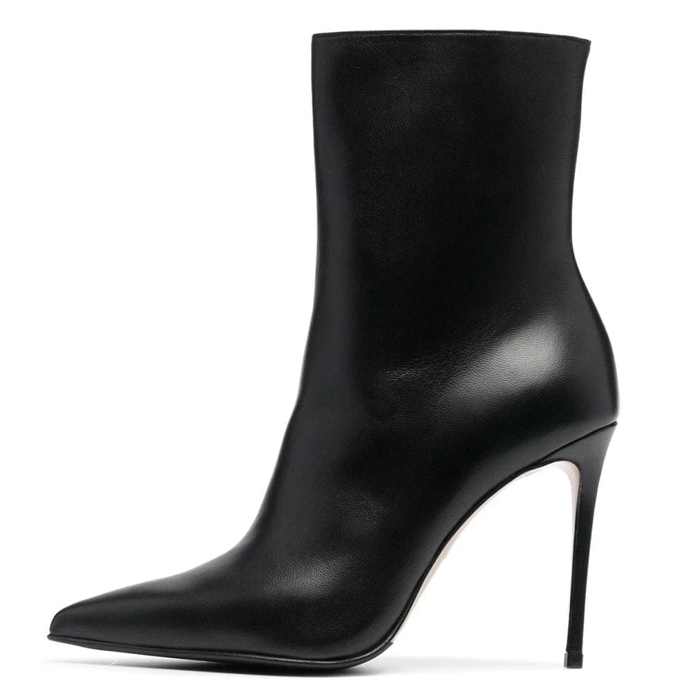 Designer Side Zipper Blue Sexy Ladies Stilettos Custom Logo Fashion Pu Leather Pointy Black High Heels Boots For Women Shoes