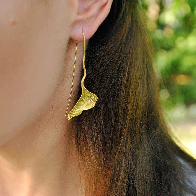 Designer Silver Ginkgo Leaf gold filled jewelry