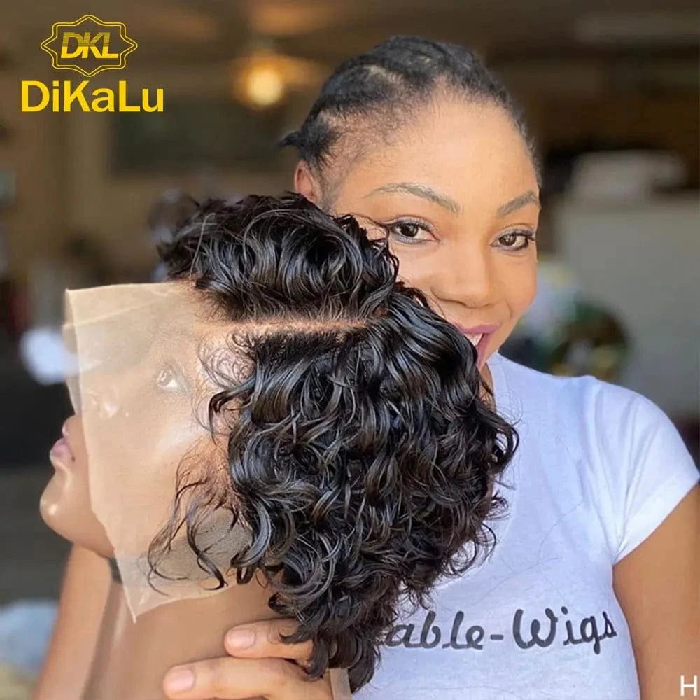 DKL Wholesale Factory Price Pixie Wig 13x4 Human Hair Lace Front 4x4 Short Wigs For Black Woman